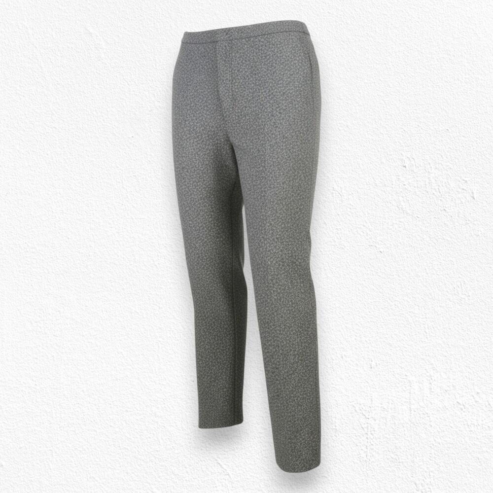 1980s Vintage Brown Green Tweed Wool Silk USA Made Straight Dress Pants Size 12